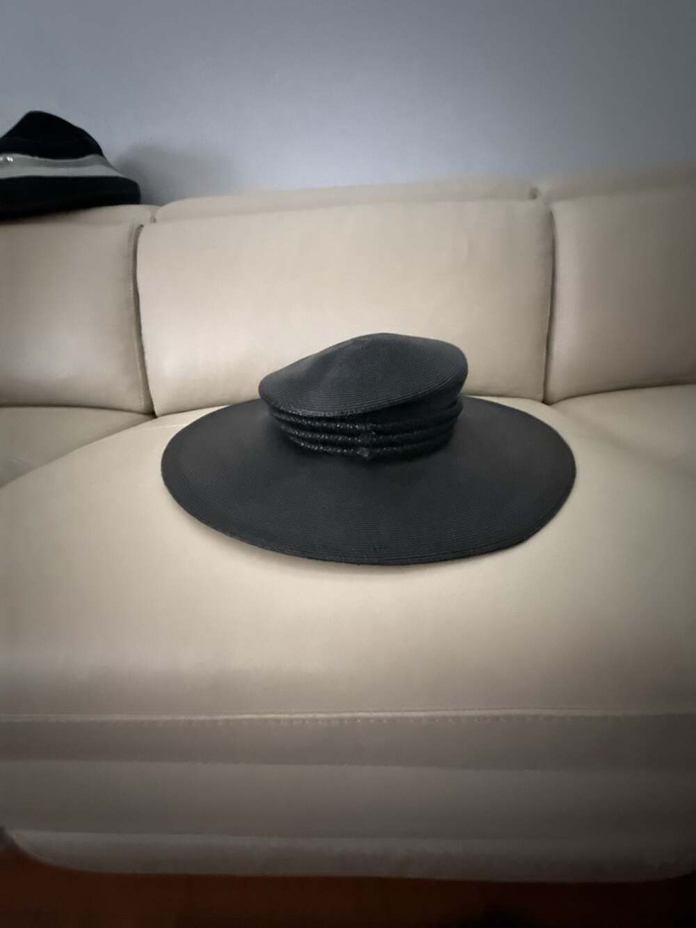 Frank Olive The Gold Standard Vintage Black Straw Wide Brim Hat